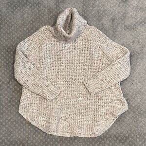 Free People Speckled Cream Turtleneck Sweater